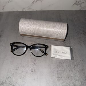 Jimmy Choo Frame Eyeglasses (JC-196 086) Acetate - Metal Dark Havana - Gold